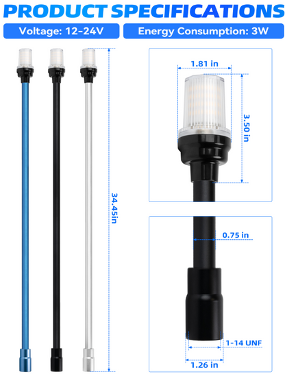 BlueWing Anchor Light 30" Inch - White.