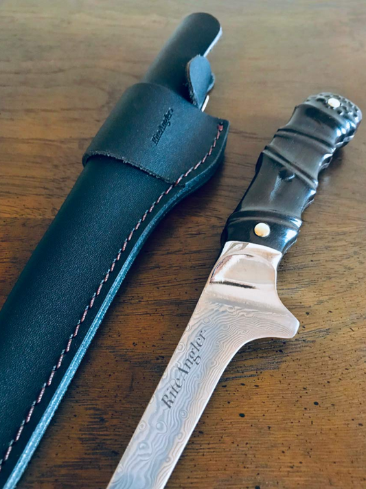 Rite Angler Damascus Steel Fillet Knife 8" With Sheath