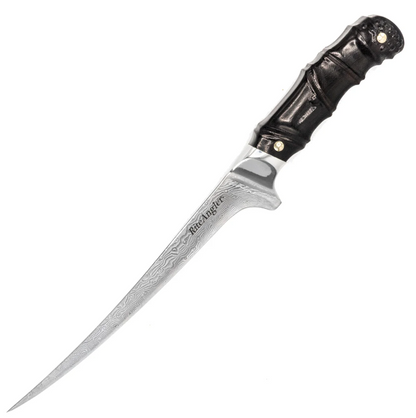 Rite Angler Damascus Steel Fillet Knife 8" With Sheath