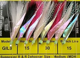R&R Tackle Sabiki Goggle Eye Rig 8 Hook, #15 SS Hook S, 30lb, 15lb GIL-8