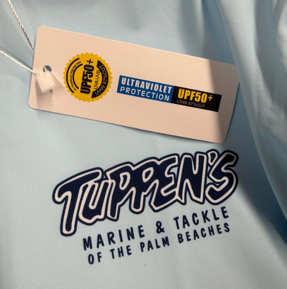 Tuppens Premium Hooded Long Sleeve Fishing Shirt With Built In Gator Arctic Blue Adult