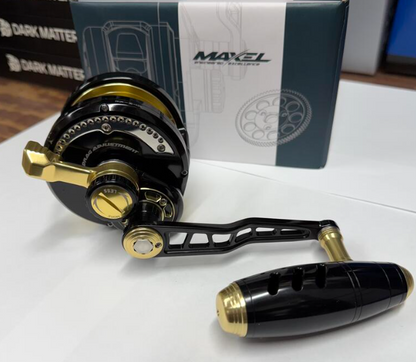 Maxel Rage 90N Narrow Jigging Conventional Reel Right Hand Black/Gold