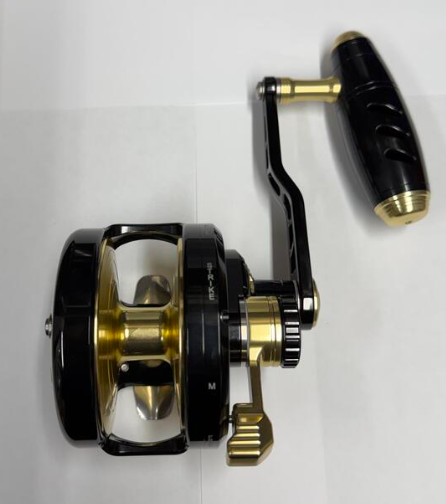 Maxel Rage 90N Narrow Jigging Conventional Reel Right Hand Black/Gold