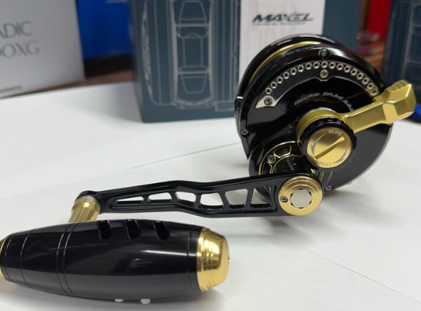 Maxel Rage 90NL Narrow Jigging Conventional Reel Left Hand Black/Gold
