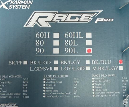 Maxel Rage Pro 90L Custom Black Blue Conventional Jigging Reel Left Hand