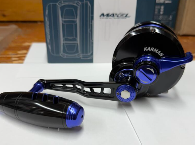 Maxel Rage Pro 90L Custom Black Blue Conventional Jigging Reel Left Hand