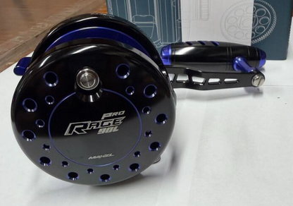 Maxel Rage Pro 90L Custom Black Blue Conventional Jigging Reel Left Hand