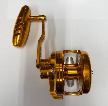 Maxel Rage Pro 90L Custom Gold Edition Conventional Jigging Reel Left Hand
