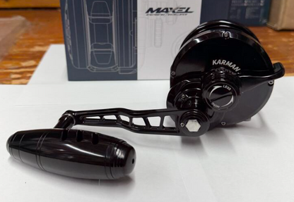 Maxel Rage Pro 90L Custom Shiny Black Conventional Jigging Reel Left Hand