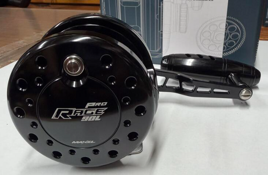 Maxel Rage Pro 90L Custom Shiny Black Conventional Jigging Reel Left Hand