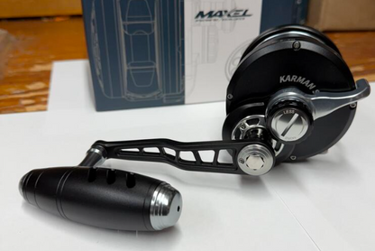 Maxel Rage Pro 90L Custom Matte Black Gray Conventional Jigging Reel Left Hand
