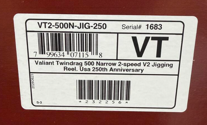 Accurate VT2-500N-JIG-250 Valiant 2 Limited Edition America 250th Anniversary Jigging Reel