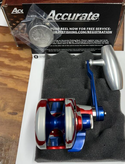 Accurate VT2-500N-JIG-250 Valiant 2 Limited Edition America 250th Anniversary Jigging Reel