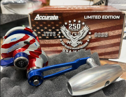 Accurate VT2-500N-JIG-250 Valiant 2 Limited Edition America 250th Anniversary Jigging Reel