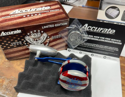 Accurate VT2-500N-JIG-250 Valiant 2 Limited Edition America 250th Anniversary Jigging Reel