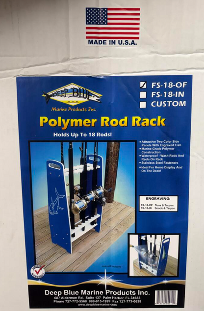 Deep Blue FS-18-OF Offshore Tuna & Tarpon Engraved Rod Rack