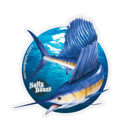 SALTY BONES Sailfish Tumbler Decal