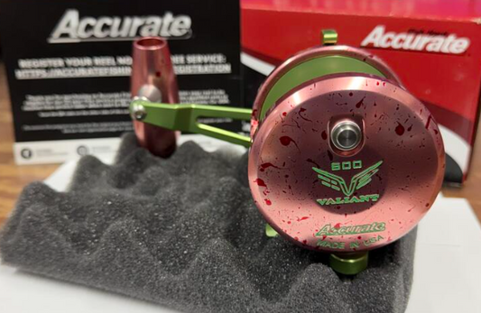 Accurate VT2-600-PMAHI Valiant 2 600 2-Speed Conventional Reel Pink Mahi SPJ Handle