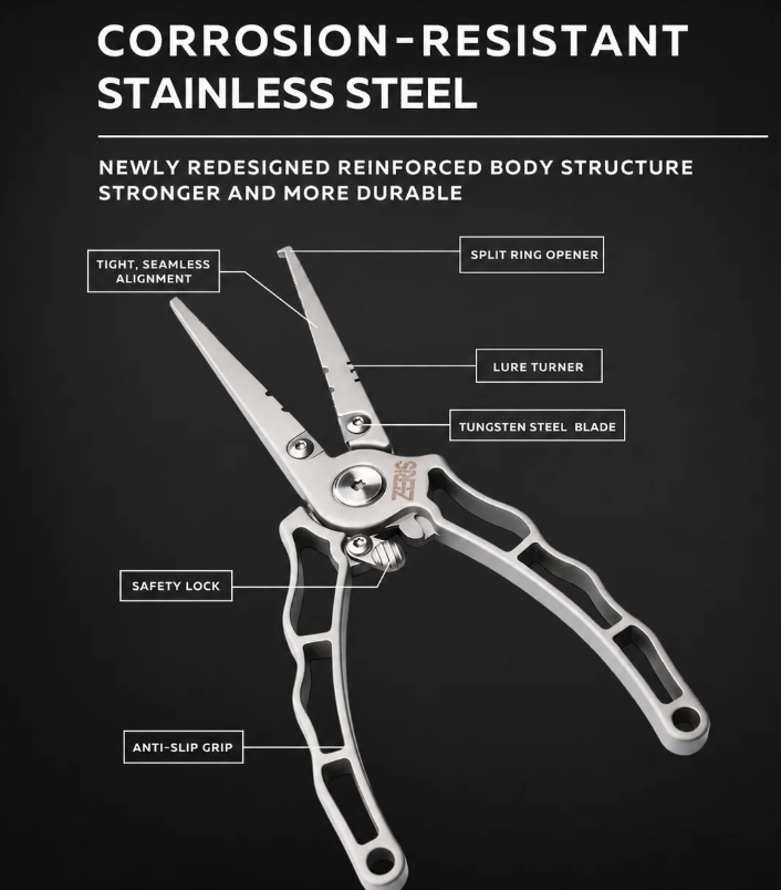 ZERIS FISHING STAINLESS STEEL PLIERS