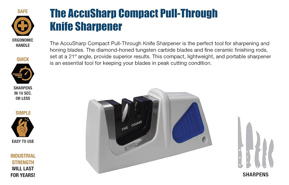 AccuSharp Compact Pull-Through 2-Stage Knife Sharpener