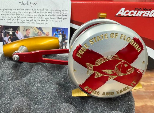 Accurate VT2-500N-FSFL Valiant Twindrag 500 Narrow 2-Speed V2 Jigging Conventional Reel Free State Of Florida Right Hand