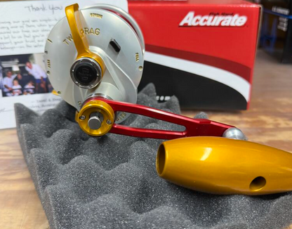 Accurate VT2-600N-JIG-FSFL Valiant Twindrag 600 Narrow 2-Speed V2 Jigging Conventional Reel Free State Of Florida Right Hand