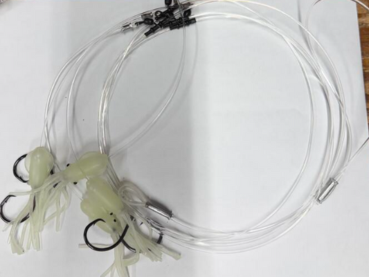Tormenter Deep Drop Rig Green/Glow Squid 4 Hook