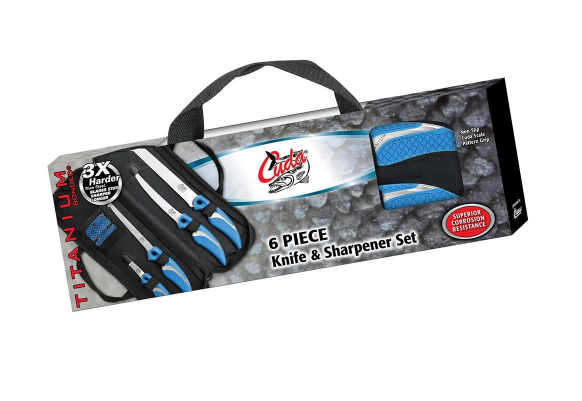 Cuda 6 Piece Knife and Sharpener Set.