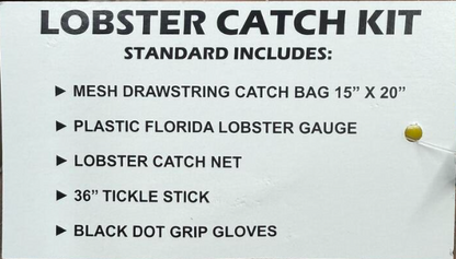 Standard Lobster Kit Dot Gloves, Plastic Lobster Gauge Mesh Net Bag, Fiberglass Tickle Stick