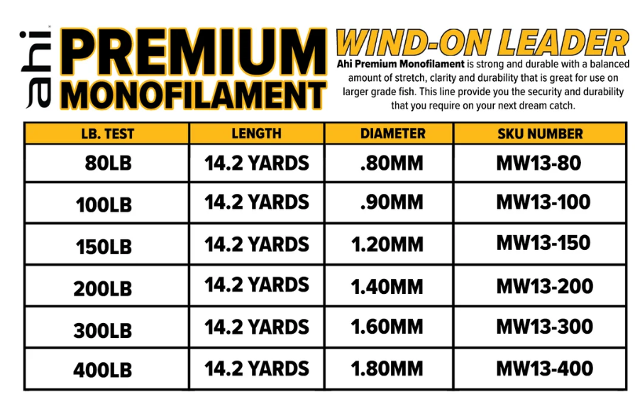 Ahi Wind-on Premium Fluorocarbon Leader