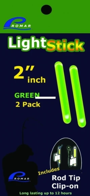 Promar 2" Light Glow Stick 2Pk (Rod Tip Clip-On)