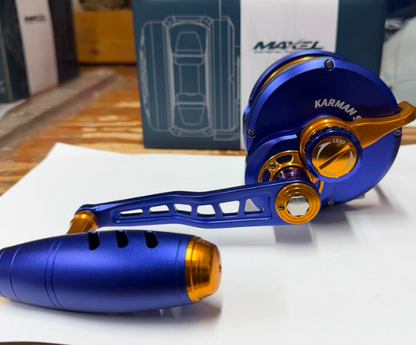 Maxel Rage Pro 90 Customer Blue Dark Gold Conventional Reel Left Hand