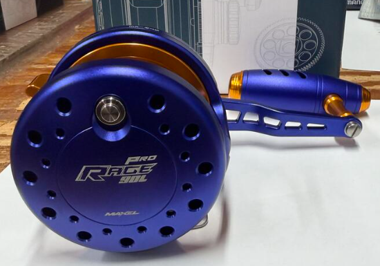 Maxel Rage Pro 90 Customer Blue Dark Gold Conventional Reel Left Hand