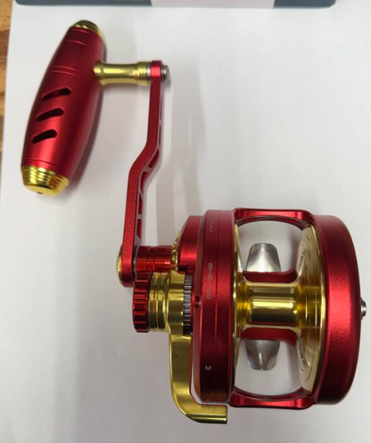 Maxel Rage Pro 90 Customer Matte Red Light Gold Conventional Reel Left Hand