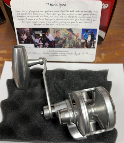 Accurate VT2-500NL-JIG-S Valiant 2 500 Narrow 2-Speed American Flag Lasered V2 Jigging Conventional Reel Left Hand