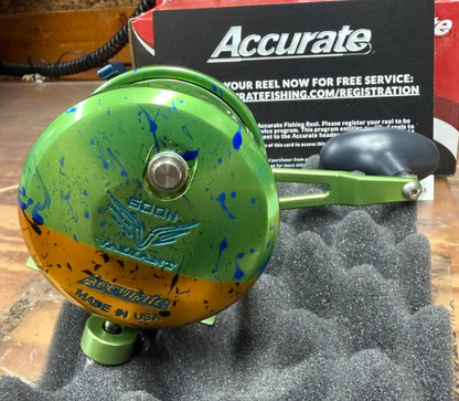 Accurate VT2-600NL-MAHI Valiant Twindrag 600 Narrow 2-Speed Conventional Reel Mahi Left Hand