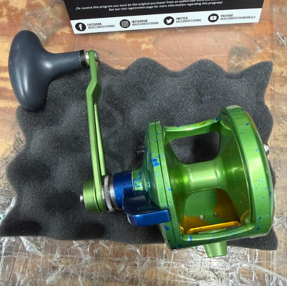 Accurate VT2-600NL-MAHI Valiant Twindrag 600 Narrow 2-Speed Conventional Reel Mahi Left Hand