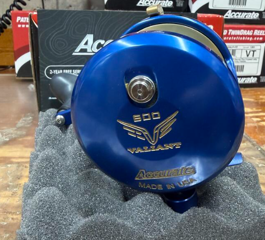 Accurate VT-600-BLG Valiant 2 Twindrag 600 V2 Conventional Reel Blue Gold Right Hand