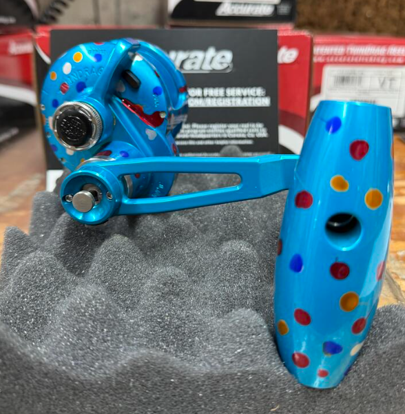 Accurate VT2-500NP-FP Valiant 2 500 Narrow Plus 2-Speed Conventional Reel Fruity Pebbles SPJ Handle