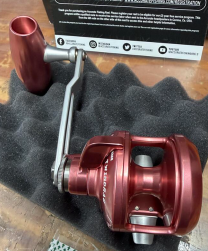 Accurate VT-300L-JIG-PS Valiant 2 Twindrag 300 Conventional Reel Pink Silver Left Hand