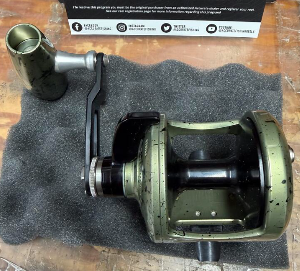 Accurate VT-500L-ODGRB Valiant 2 500 Conventional Reel Green Black Left SPJ Handle