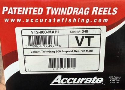 Accurate VT2-800-MAHI Valiant 2 800 2-Speed Conventional Reel Mahi Right Hand