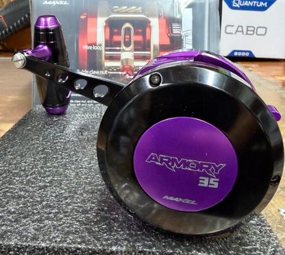 Maxel Armory 35 Level Wind Black And Purple Conventional Reel Right Hand