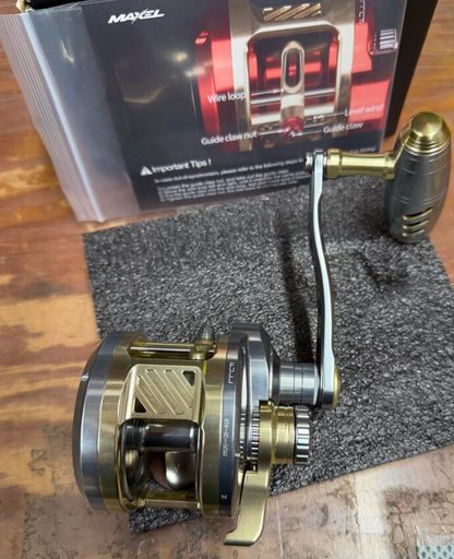 Maxel Armory 35 Level Wind Light Gray And Light Gold Conventional Reel Right Hand