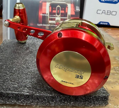 Maxel Armory 35 Level Wind Red And Light Gold Conventional Reel Right Hand
