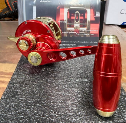 Maxel Armory 35 Level Wind Red And Light Gold Conventional Reel Right Hand