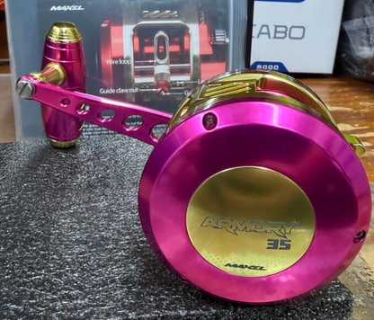 Maxel Armory 35 Level Wind Pink And Light Gold Conventional Reel Right Hand