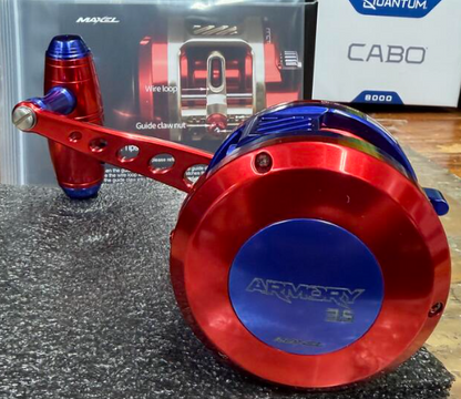 Maxel Armory 35 Level Wind Red And Blue Conventional Reel Right Hand