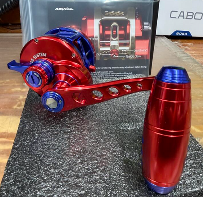 Maxel Armory 35 Level Wind Red And Blue Conventional Reel Right Hand