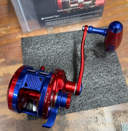 Maxel Armory 35 Level Wind Red And Blue Conventional Reel Right Hand